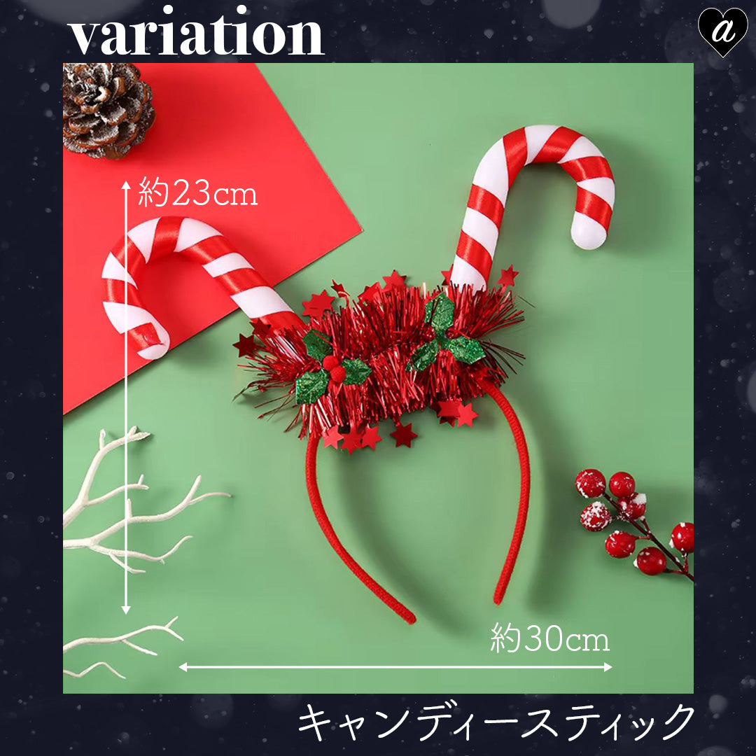 仮装 パーティーグッズ | クリスマスツリー光るカチューシャ - トナカイ角デザイン 子供・大人用