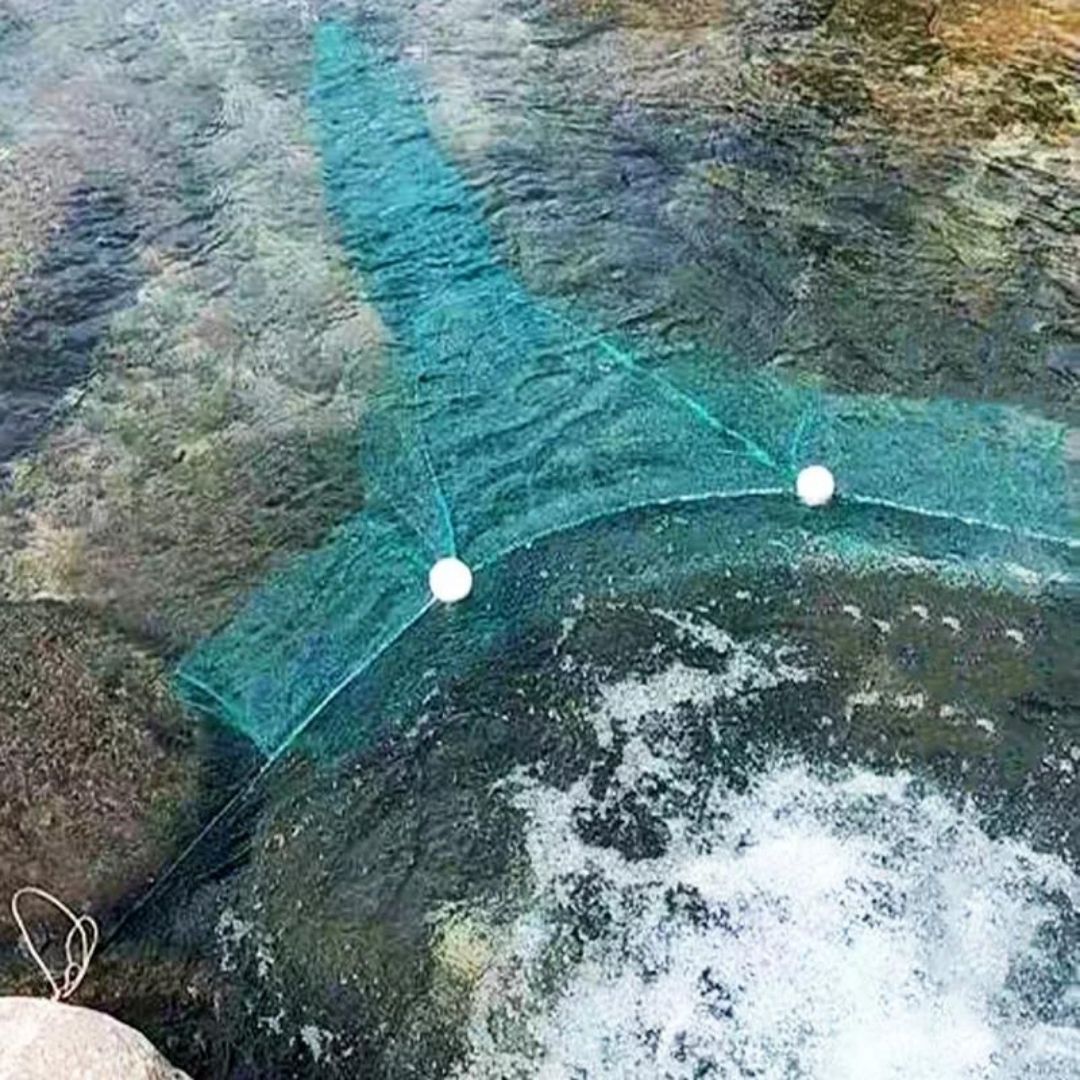 釣り 道具 | 3.5m 折り畳み式捕獲ネット - カニ・エビ・魚用