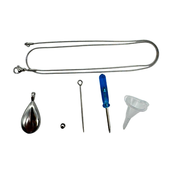 ネックレス | 遺骨ネックレス シルバー 雫形ペンダント 【漏斗＋ドライバーセット付き】