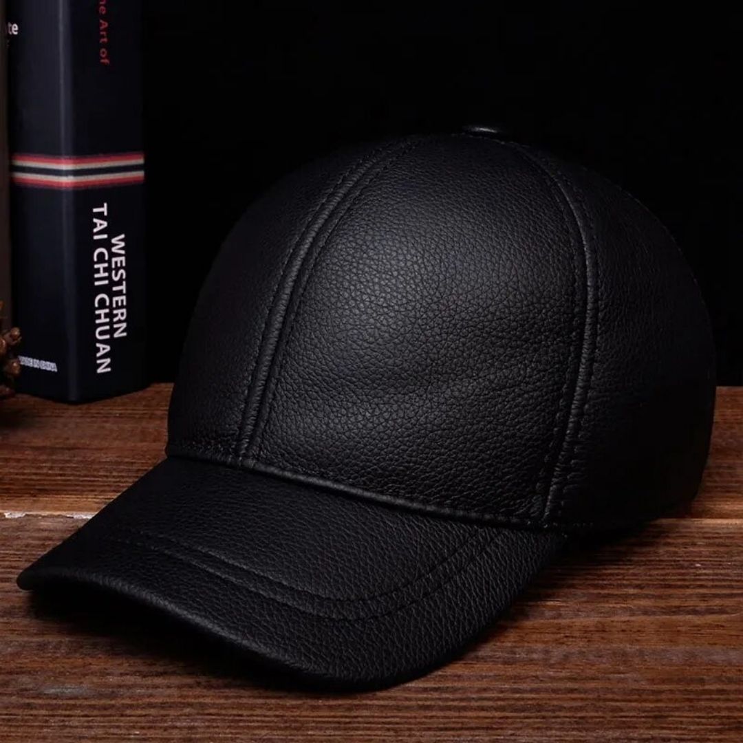 男性ファッション その他 | ブラックPUレザーキャップ ユニセックス調整可能