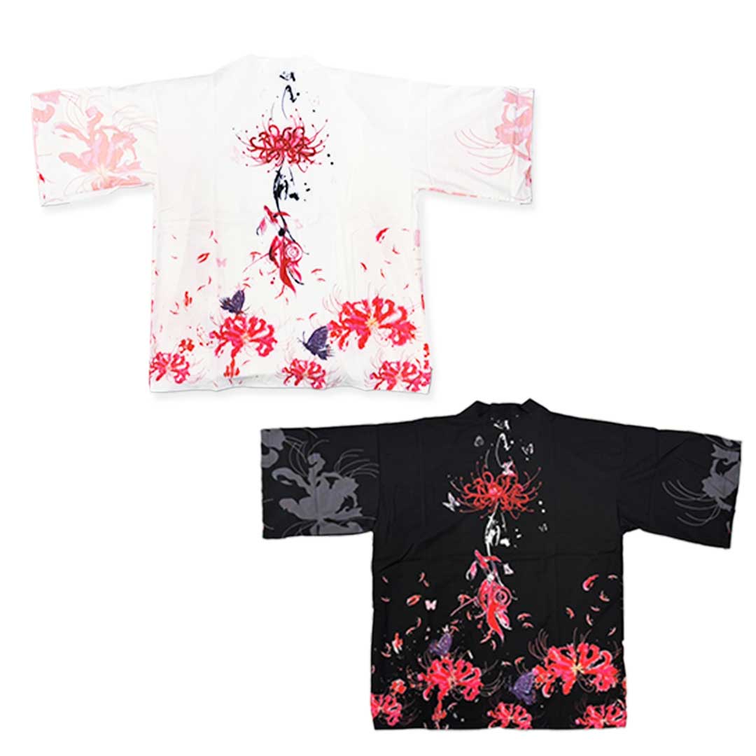 はっぴ 和服 | 和柄ハッピ「彼岸花と蝶」夏祭り用