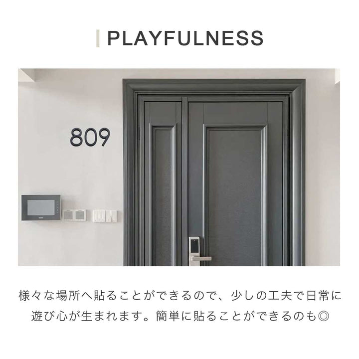インテリア雑貨 その他 | ゴシック数字部屋番号プレート ブラック立体デザイン