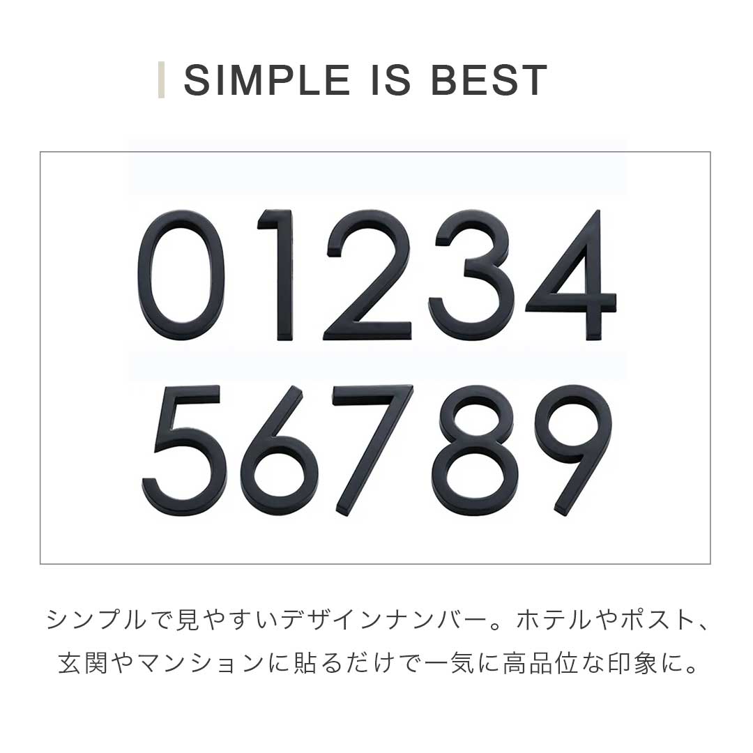 インテリア雑貨 その他 | ゴシック数字部屋番号プレート ブラック立体デザイン