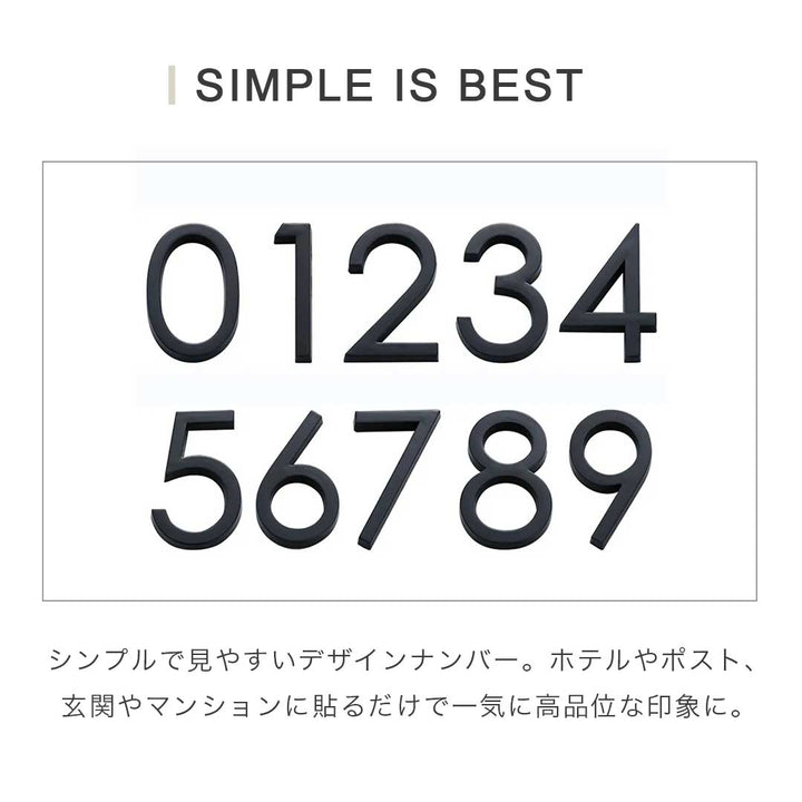 インテリア雑貨 その他 | ゴシック数字部屋番号プレート ブラック立体デザイン