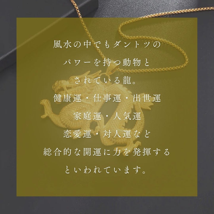 風水 アクセサリー | ゴールドドラゴンネックレス ユニセックスジュエリー