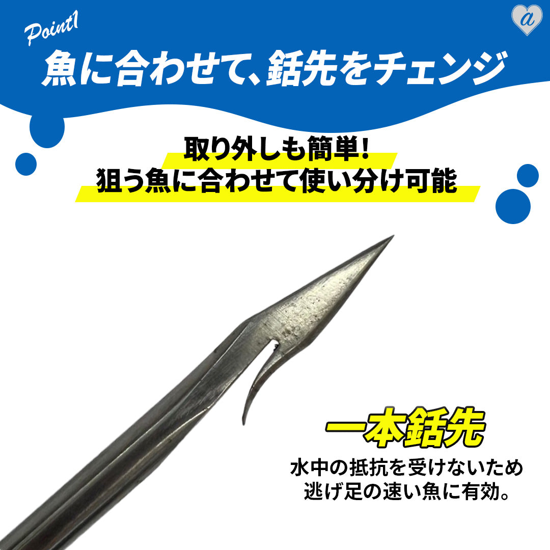 今だけ限定特典｜大判マイクロファイバータオル1枚プレゼント！ 釣り 道具 | 一本銛 グラスファイバー製手銛4点セット 205cm 初心者向け