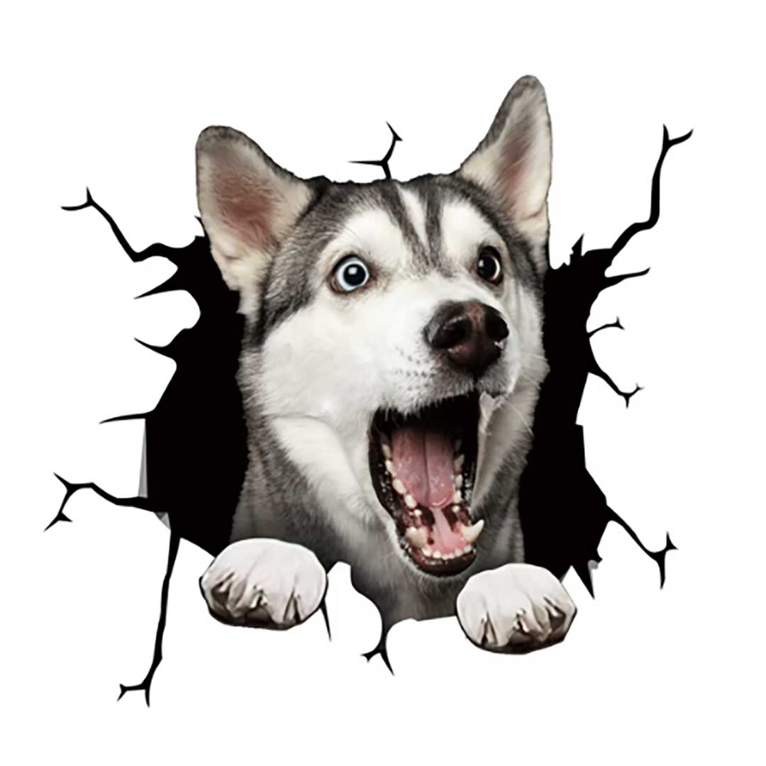 車 アクセサリー | 3D飛び出すわんちゃんステッカー - 車用ドレスアップグッズ