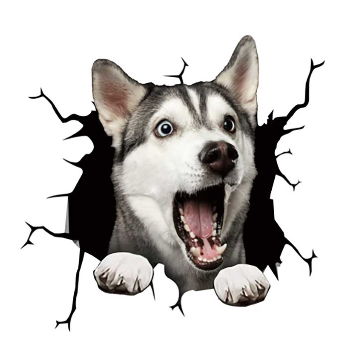 車 アクセサリー | 3D飛び出すわんちゃんステッカー - 車用ドレスアップグッズ