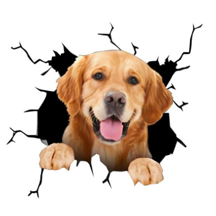 車 アクセサリー | 3D飛び出すわんちゃんステッカー - 車用ドレスアップグッズ