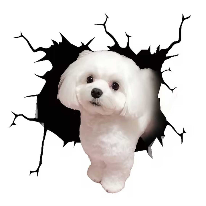 車 アクセサリー | 3D飛び出すわんちゃんステッカー - 車用ドレスアップグッズ