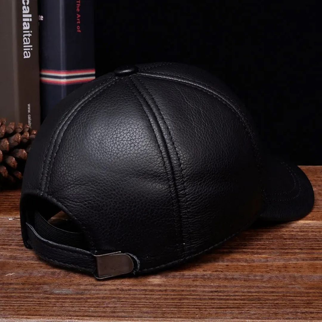 男性ファッション その他 | ブラックPUレザーキャップ ユニセックス調整可能
