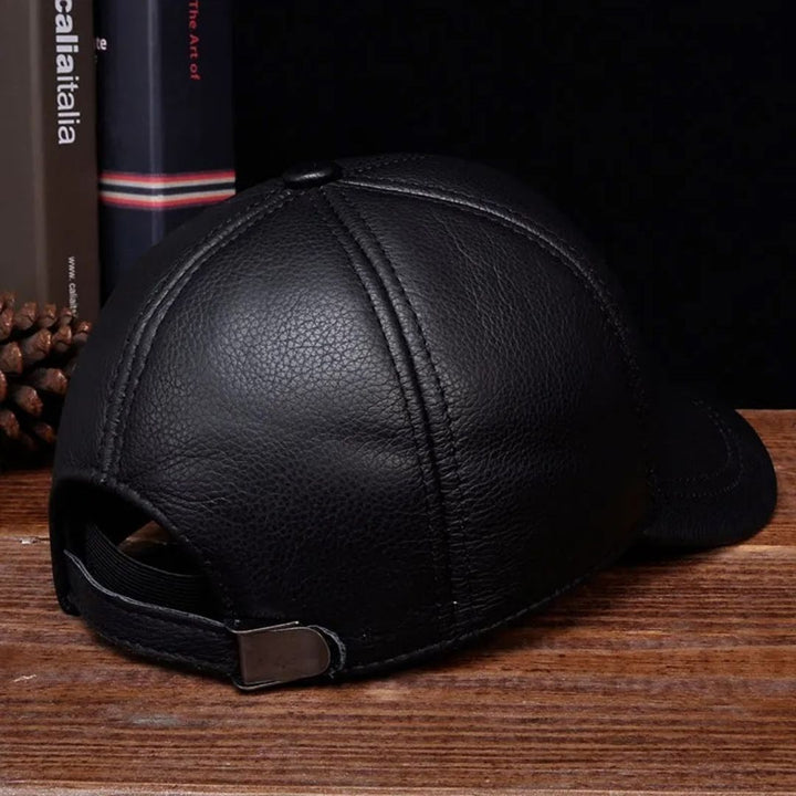 男性ファッション その他 | ブラックPUレザーキャップ ユニセックス調整可能