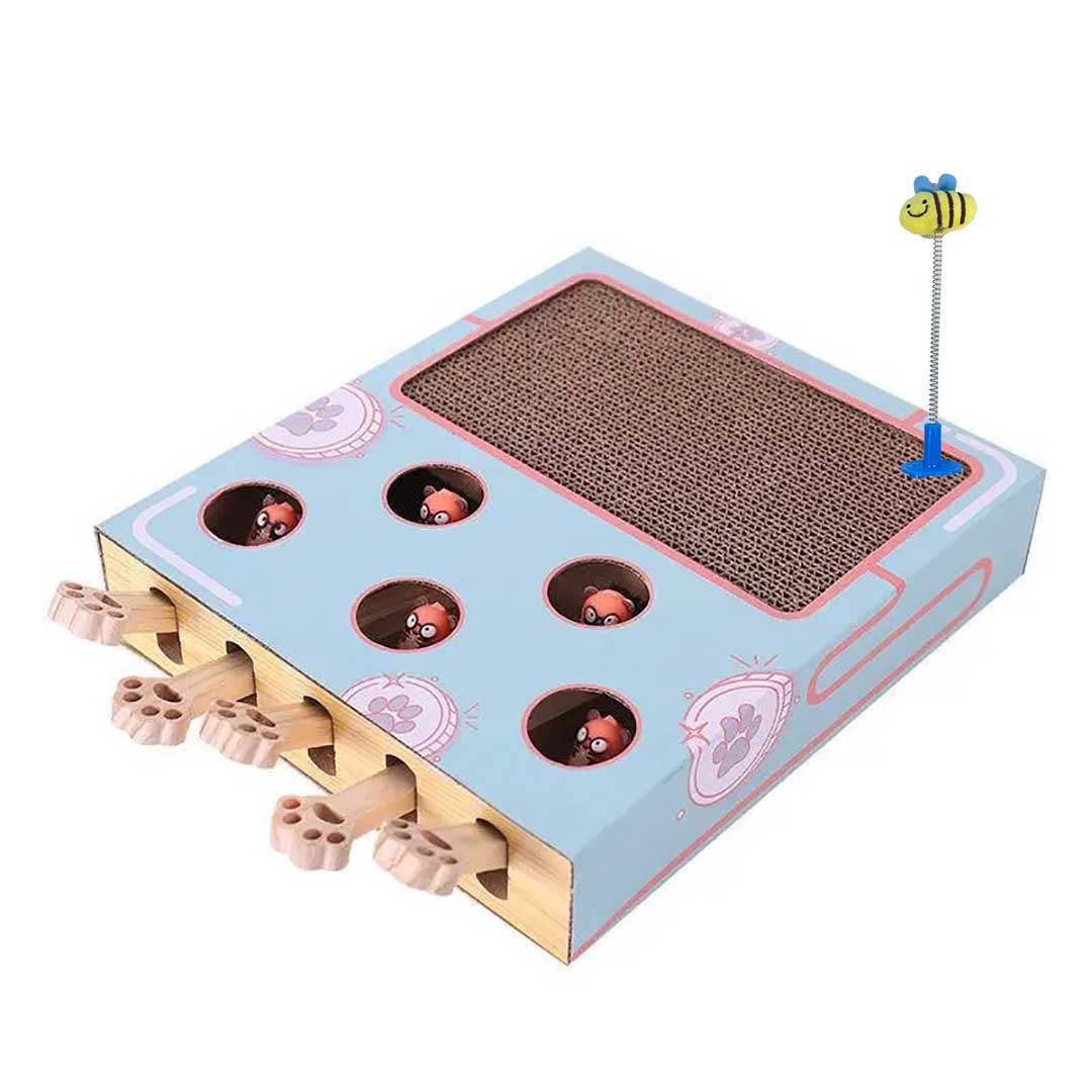 ペットグッズ | 猫用モグラたたき玩具 爪とぎ付き ストレス解消