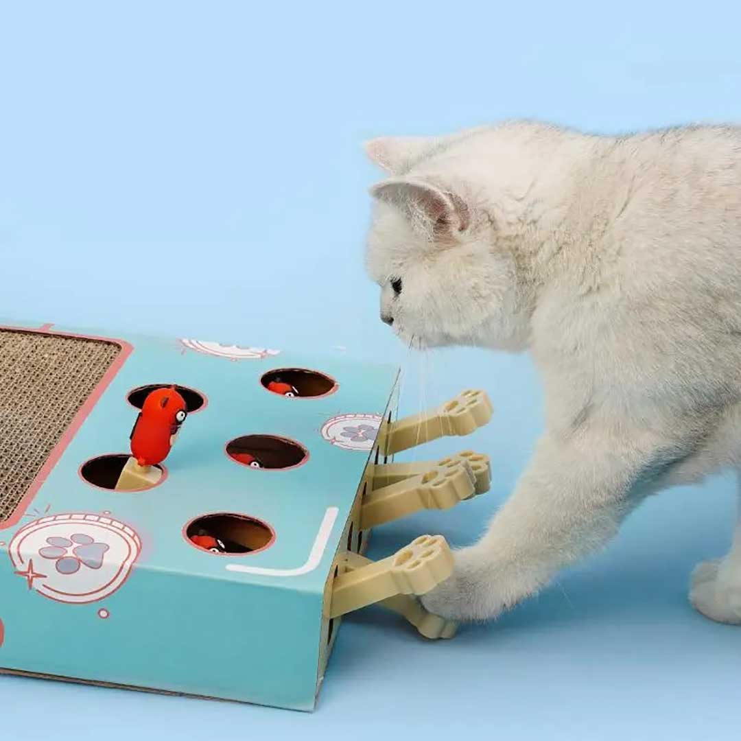 ペットグッズ | 猫用モグラたたき玩具 爪とぎ付き ストレス解消