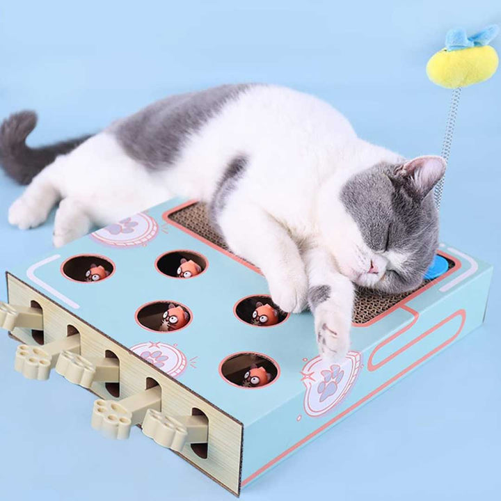 ペットグッズ | 猫用モグラたたき玩具 爪とぎ付き ストレス解消