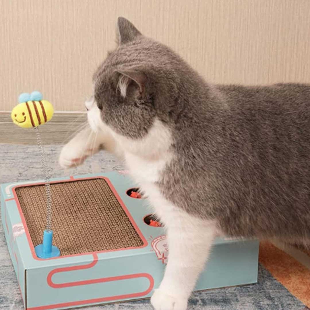 ペットグッズ | 猫用モグラたたき玩具 爪とぎ付き ストレス解消