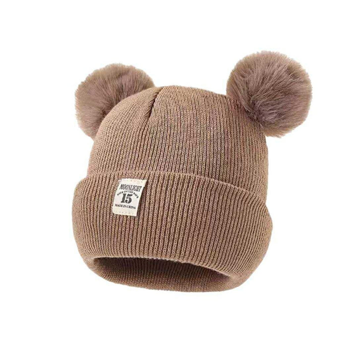 赤ちゃん用品 | くま耳ポンポン付きニット帽 子供・赤ちゃん用