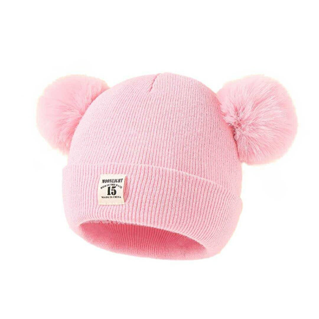 赤ちゃん用品 | くま耳ポンポン付きニット帽 子供・赤ちゃん用