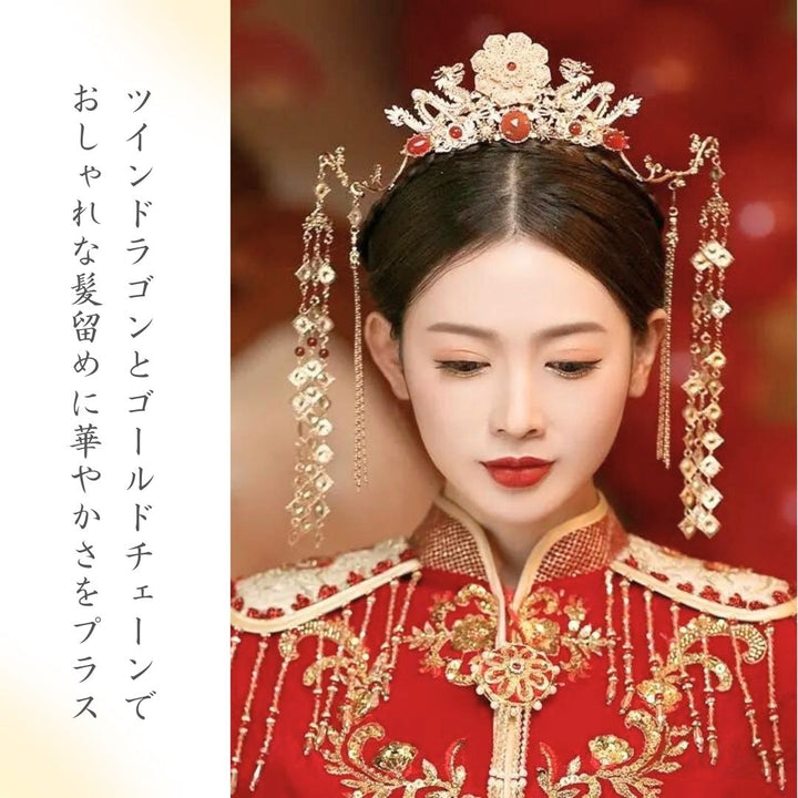 風水 アクセサリー | 金龍の冠 和装髪飾り コスプレ用