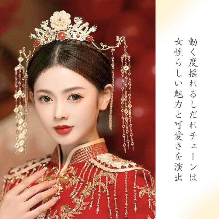 風水 アクセサリー | 金龍の冠 和装髪飾り コスプレ用