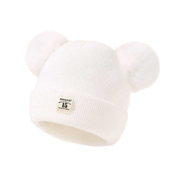 赤ちゃん用品 | くま耳ポンポン付きニット帽 子供・赤ちゃん用