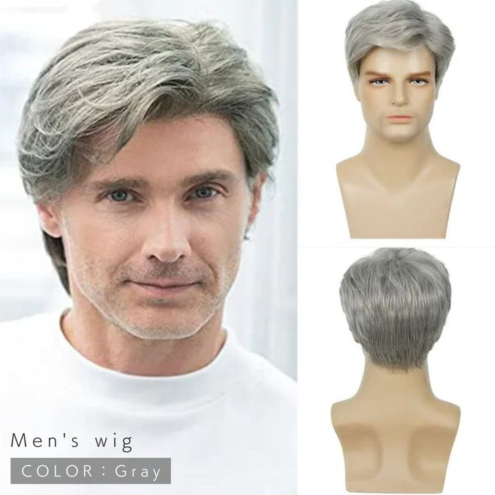 男性ファッション その他 | メンズ ナチュラルビジネスウィッグ - ロマンスグレー、フォーマル対応