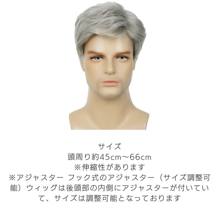男性ファッション その他 | メンズ ナチュラルビジネスウィッグ - ロマンスグレー、フォーマル対応