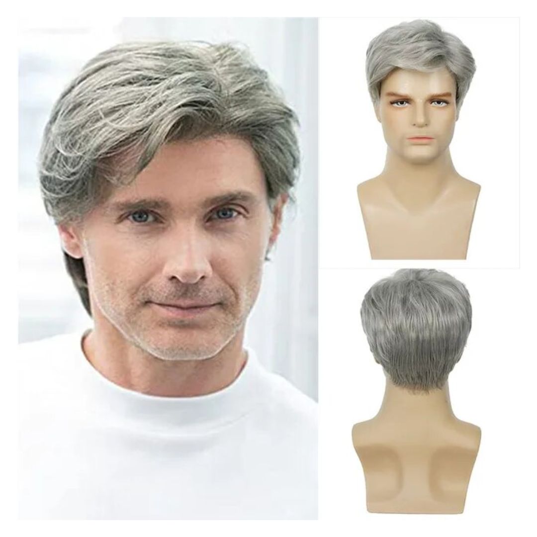 男性ファッション その他 | メンズ ナチュラルビジネスウィッグ - ロマンスグレー、フォーマル対応