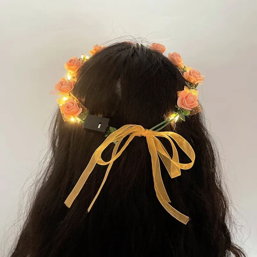 仮装 パーティーグッズ | 光る薔薇の花冠 パーティ用ヘアアクセサリー 全5カラー