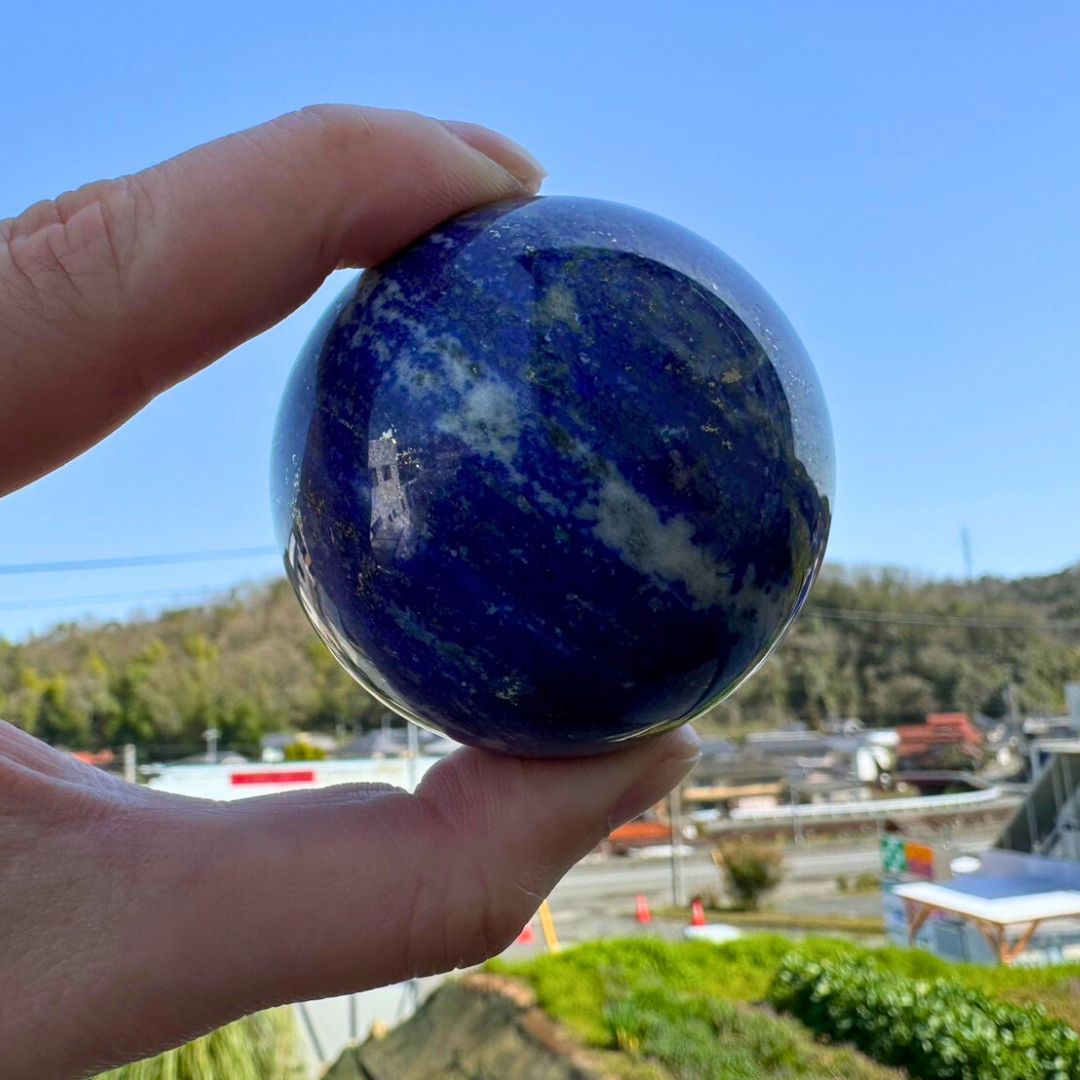 風水 インテリア | ラピスラズリ 天然水晶 球体 6cm パワーストーンお守り