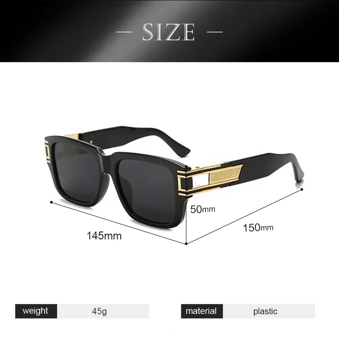 サングラス | ジャガーブラック ゴールデンストライプ サングラス UVカット