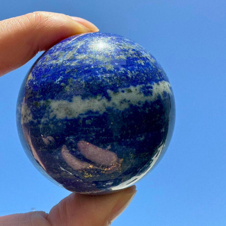 風水 インテリア | ラピスラズリ 天然水晶 球体 6cm パワーストーンお守り