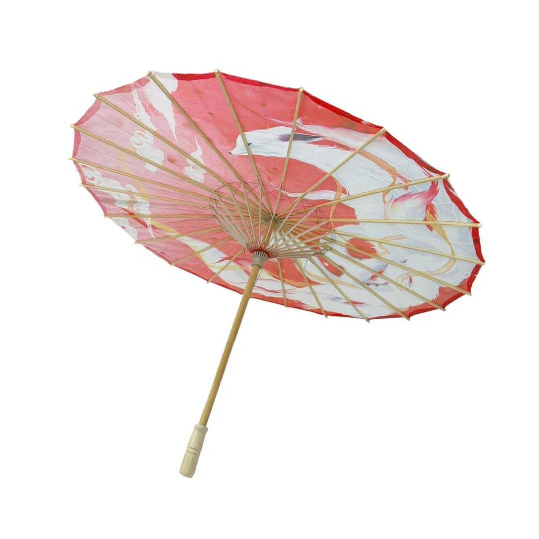 コスプレ小物 | 九尾妖狐和風日傘 UVカット・軽量【レッド/ブラック】