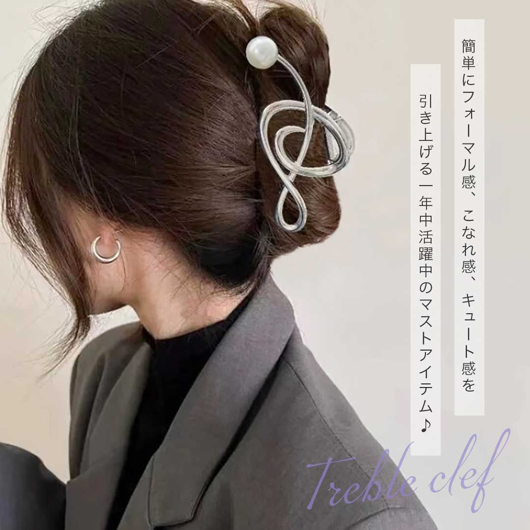 小物 その他 | 音符デザインヘアクリップ ゴールド/シルバー シンプルエスニック