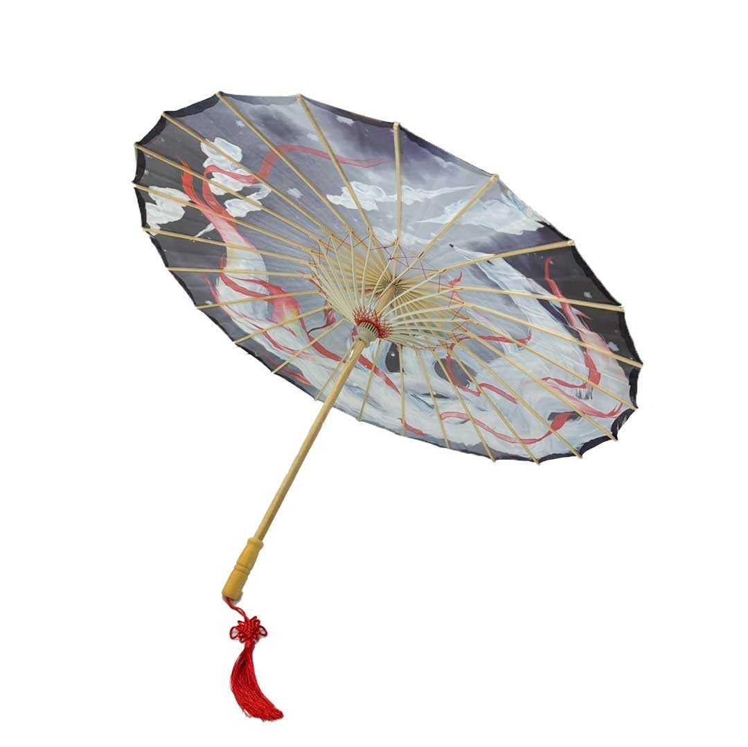 コスプレ小物 | 九尾妖狐和風日傘 UVカット・軽量【レッド/ブラック】