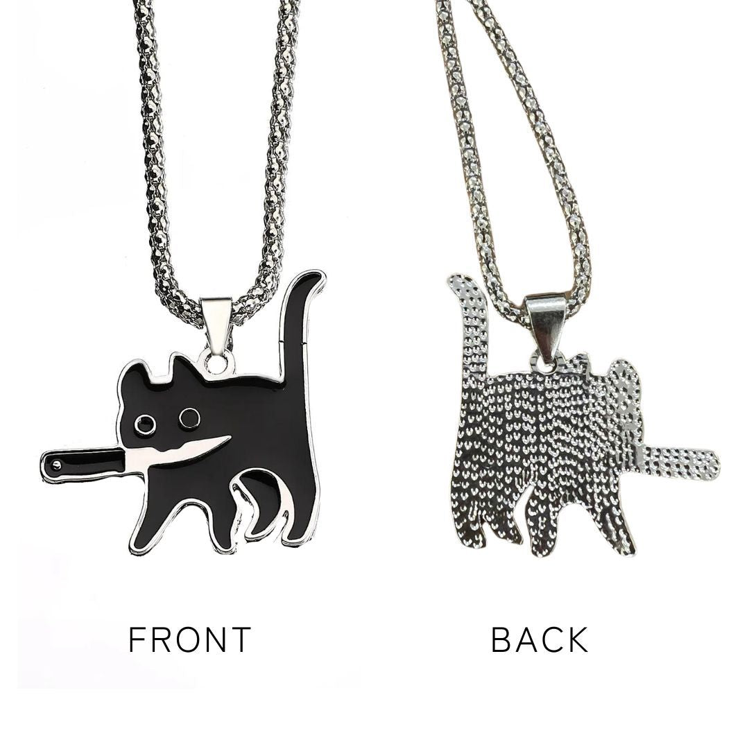 ネックレス | 黒猫ナイフネックレス ユニセックスHIPHOPジュエリー