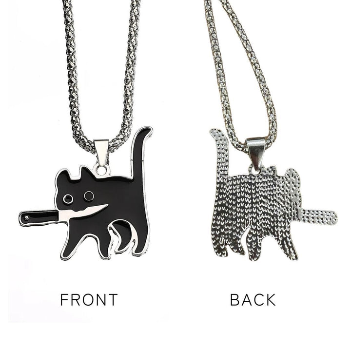 ネックレス | 黒猫ナイフネックレス ユニセックスHIPHOPジュエリー