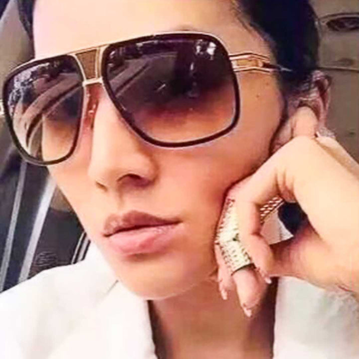 サングラス | レトロ大きめサングラス UVカット 男女兼用