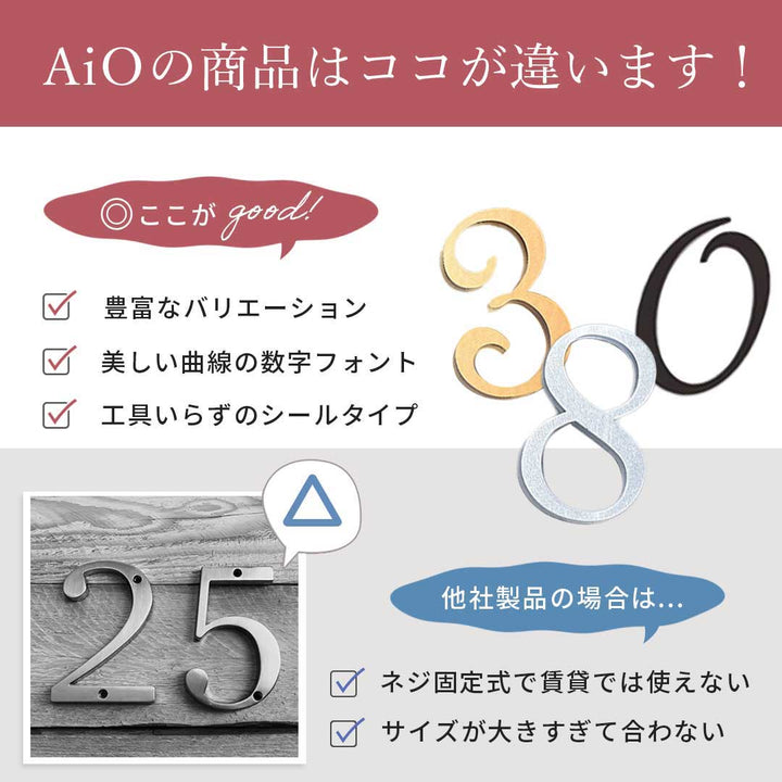 インテリア雑貨 その他 | 部屋番号プレート シール式 3カラー選択可能