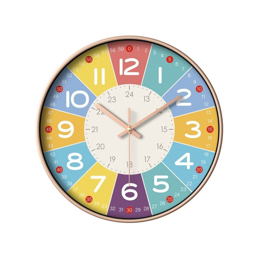 壁掛け時計 | カラフル静音壁掛け時計 子供用教育アナログ