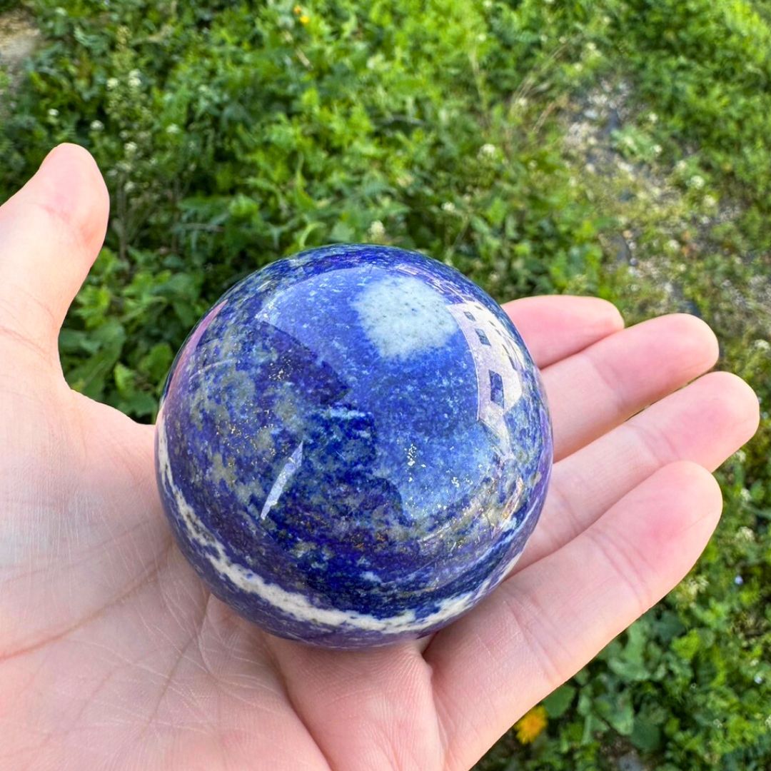 風水 インテリア | ラピスラズリ 天然水晶 球体 6cm パワーストーンお守り