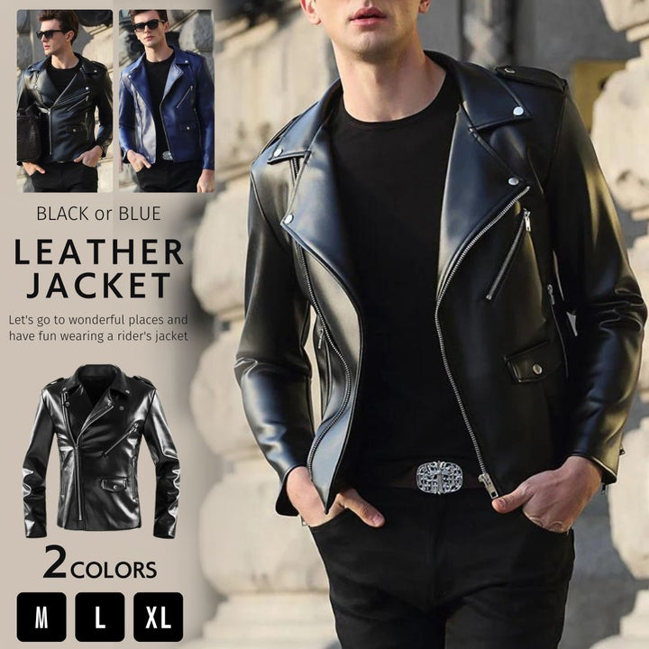 アウター ジャケット | メンズ レザージャケット バイカー ジップアップ 秋冬用