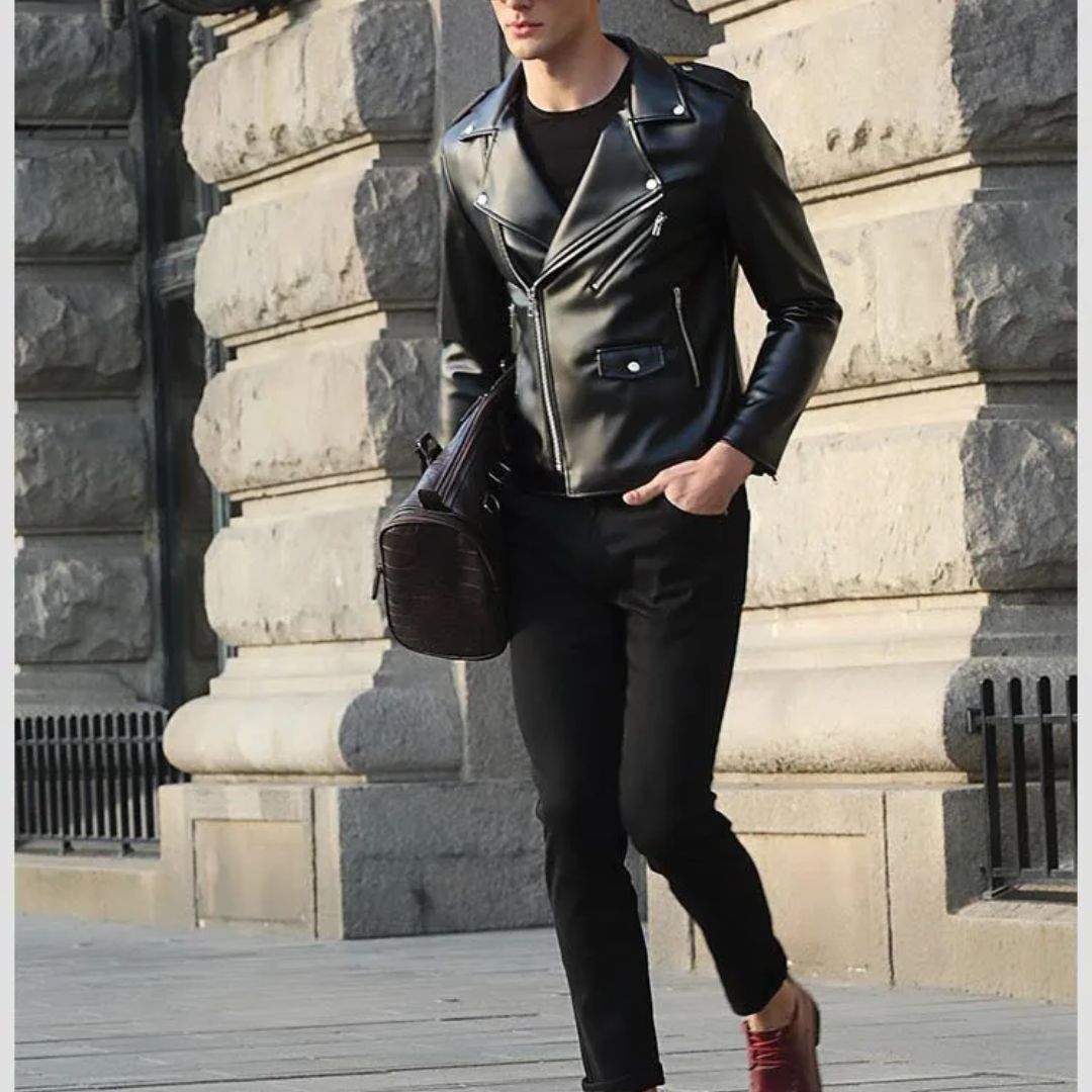 アウター ジャケット | メンズ レザージャケット バイカー ジップアップ 秋冬用