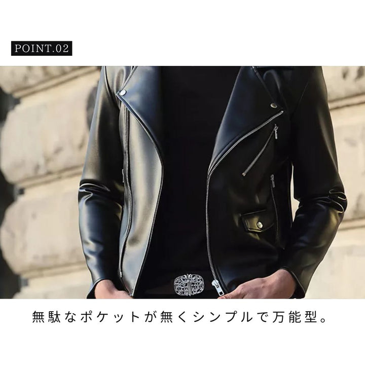 アウター ジャケット | メンズ レザージャケット バイカー ジップアップ 秋冬用