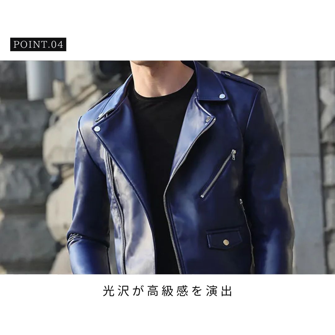 アウター ジャケット | メンズ レザージャケット バイカー ジップアップ 秋冬用