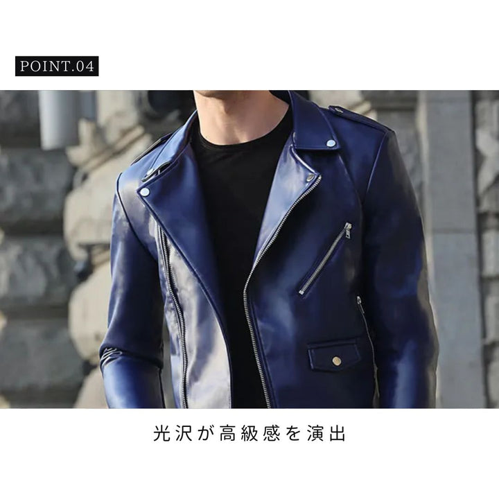 アウター ジャケット | メンズ レザージャケット バイカー ジップアップ 秋冬用