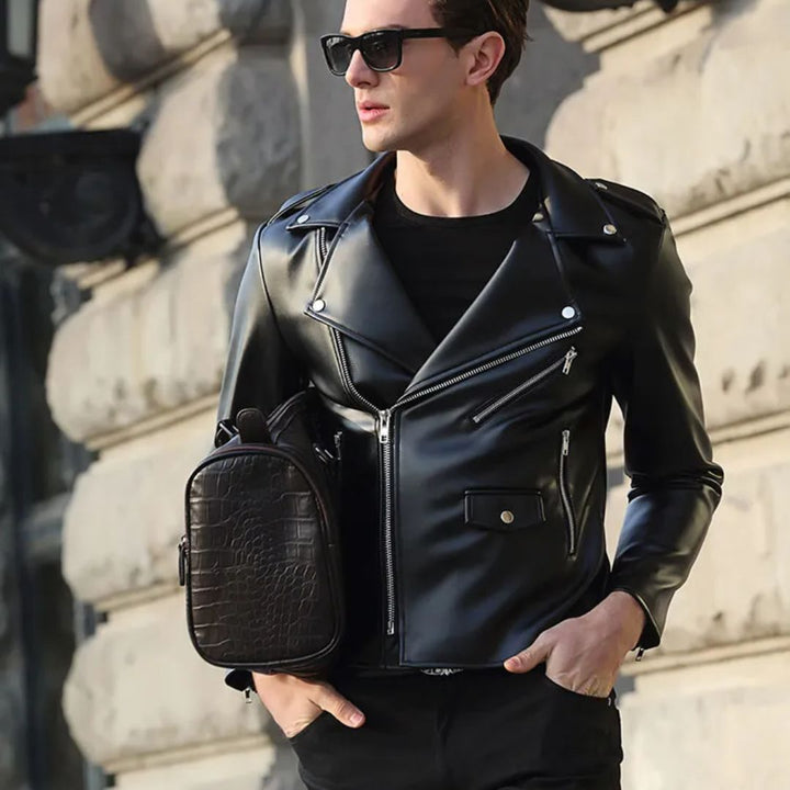 アウター ジャケット | メンズ レザージャケット バイカー ジップアップ 秋冬用