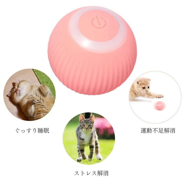 ペットグッズ | 360°自動回転ボール 猫・犬用おもちゃ USB充電式