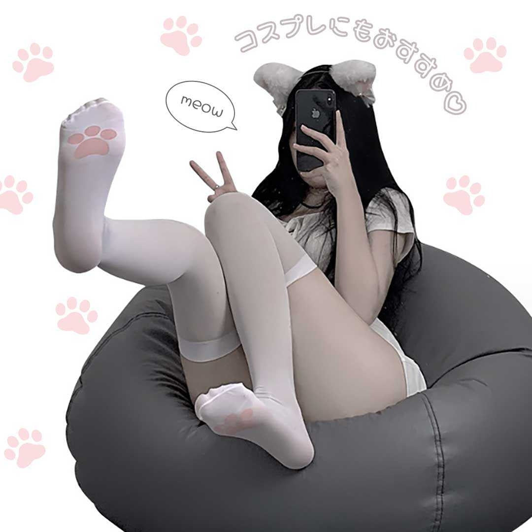 コスプレ小物 | 肉球デザイン ニーハイソックス - おしゃれで可愛い女の子向け