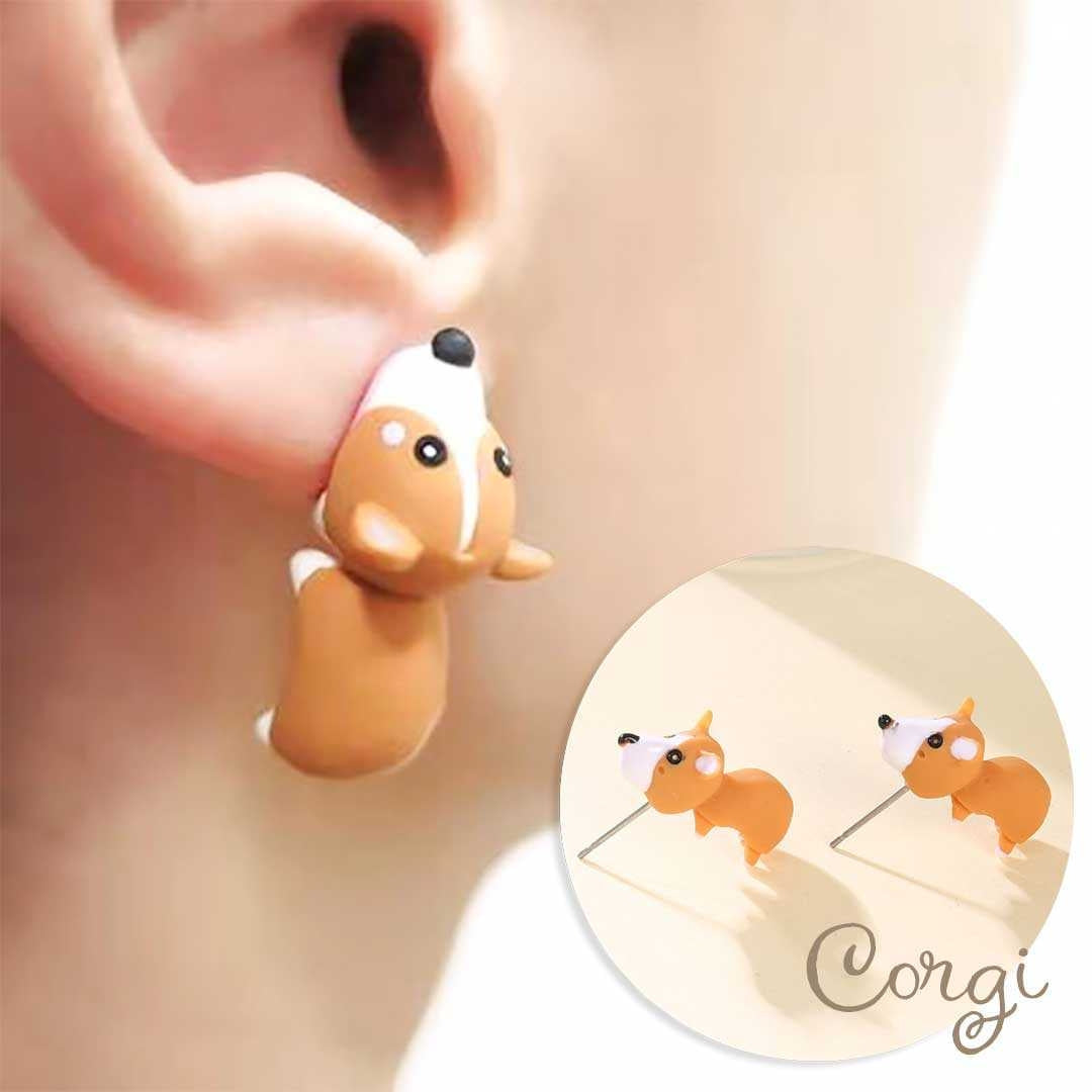 ピアス イヤーカフ | 恐竜・犬・サメ立体ピアス 2個セット